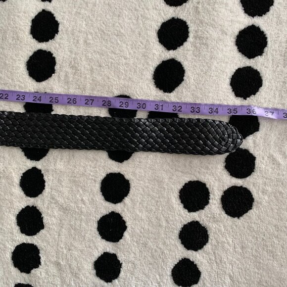 Vintage 80s 90s Black Braided Faux Leather Wide Statement Boho Chic Cinch Belt - Picture 10 of 10
